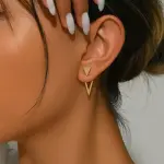 Geometric Triangle Double Wear Stud Earrings Set