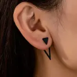 Geometric Triangle Double Wear Stud Earrings Set