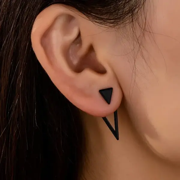 Geometric Triangle Double Wear Stud Earrings Set