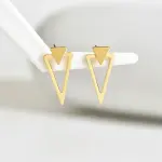 Geometric Triangle Double Wear Stud Earrings Set