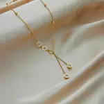 Golden Stainless Steel Circle Pendant Necklace