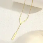 Tassel V-shaped Pendant Stainless Steel Necklace