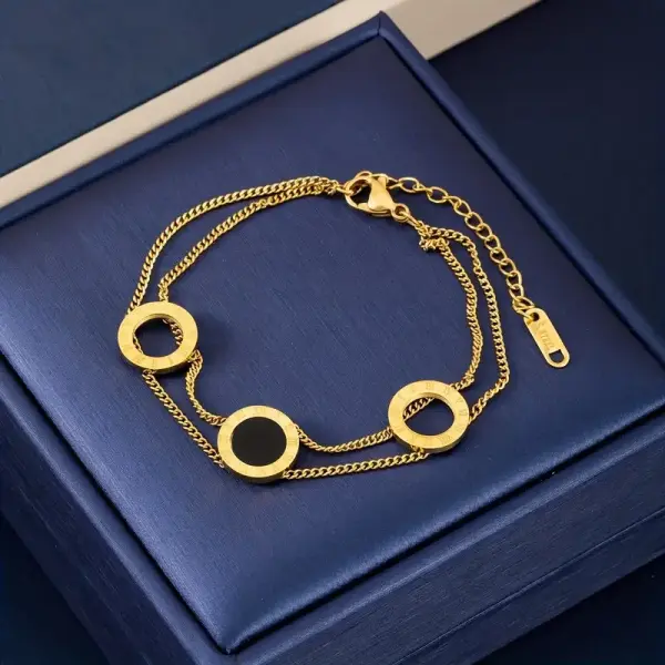 Roman Numerals Golden Plated Bracelets