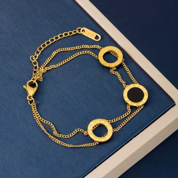 Roman Numerals Golden Plated Bracelets