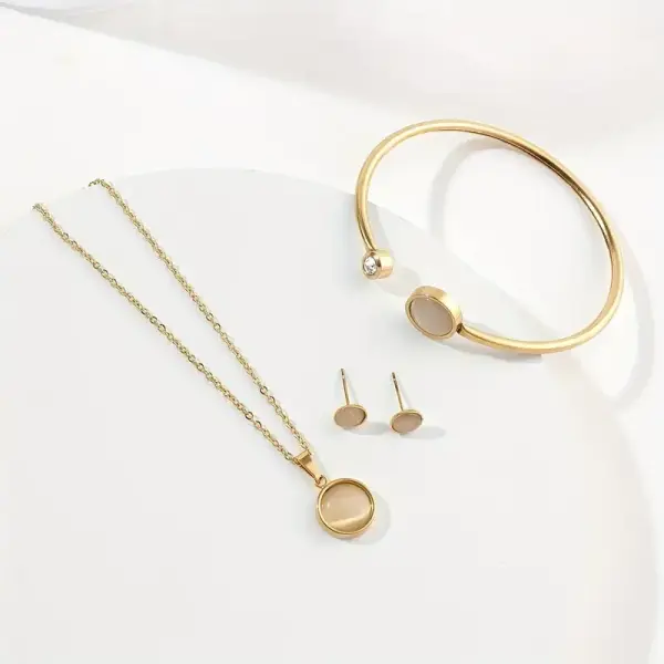Stainless Steel Jewelry Three-piece Set
