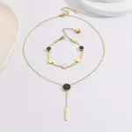 Gold Plated Bracelet & Necklace Jewelry Set