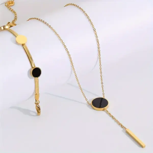 Gold Plated Bracelet & Necklace Jewelry Set