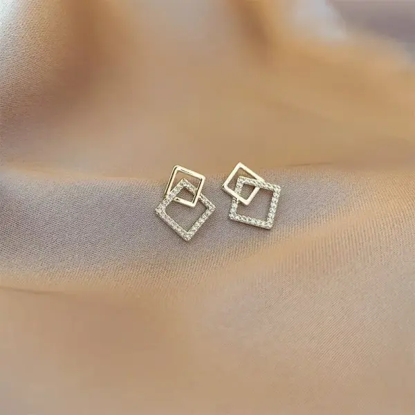 Square Geometric Stud Earrings