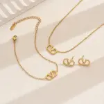 V-Letter Stainless Steel Jewelry Set