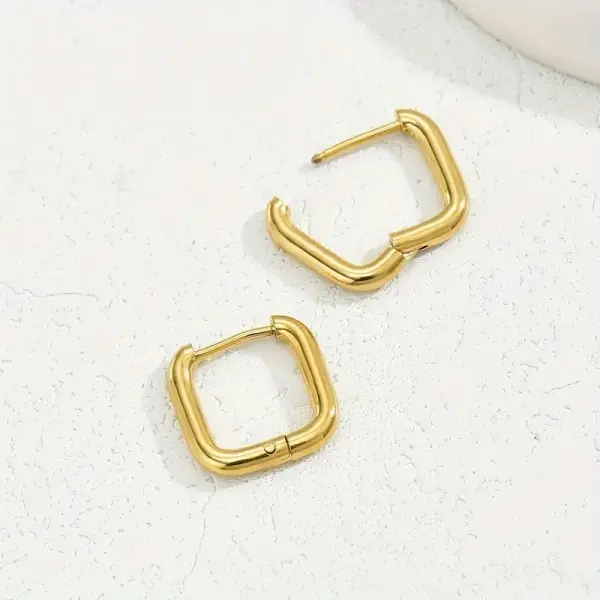 Square Design Hoop Earrings