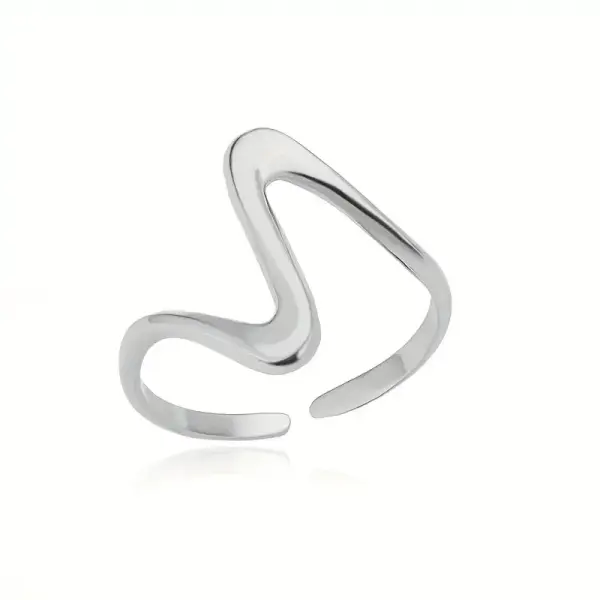 Wave Shape Style Cuff Ring