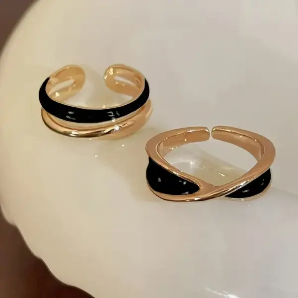 Simple Style Alloy Ring Set
