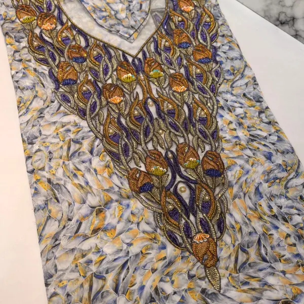 Al Galya Makhwar - Luxury Handmade Makhwar from Premium Italian Silk with Intric