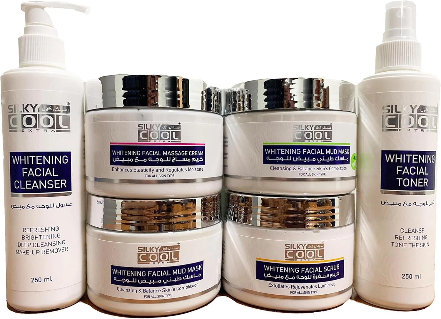 Silky Cool 6pcs Whitening Facial Kit – Soft, Younger-Looking Skin