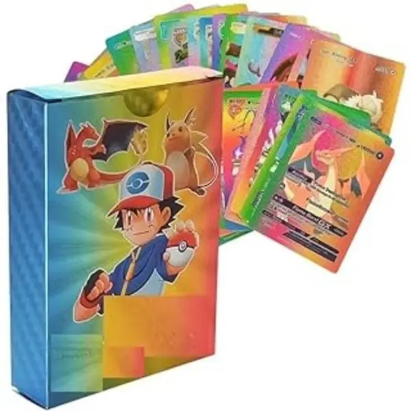 Pokémon Rainbow Metal Trading Cards – 55 Shiny Collectible Set