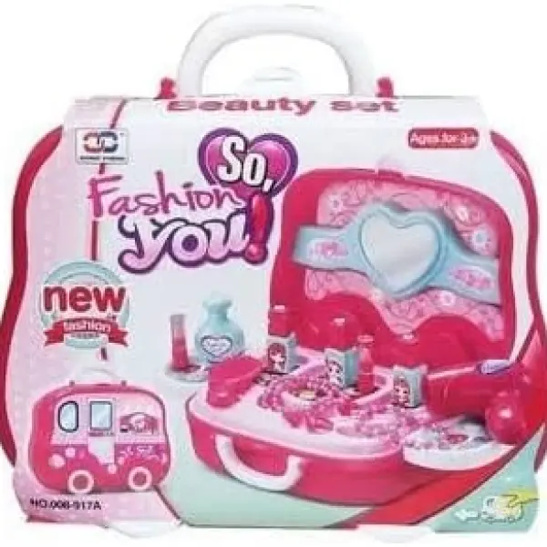 Girls Beauty Makeup Toy Set with Carry Case – Mirror & Hair Dryer