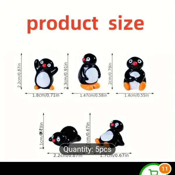Mini Penguin Figurines Set of 5 – Cute Small Penguin Toys