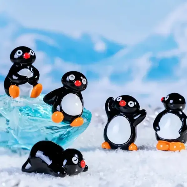 Mini Penguin Figurines Set of 5 – Cute Small Penguin Toys