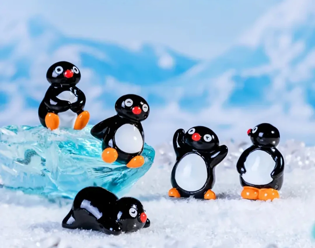 Mini Penguin Figurines Set of 5 – Cute Small Penguin Toys