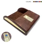 Luxury Brown Leather Office Desk Set with Gold Accents — Desk Organizer Collection