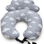 PLUSH Nursing Pillow for Breastfeeding & Baby Support with Back Clutch – Multi-Use for Feeding, Carrying & Sitting Baby, Soft 100% Cotton Removable Washable Cover