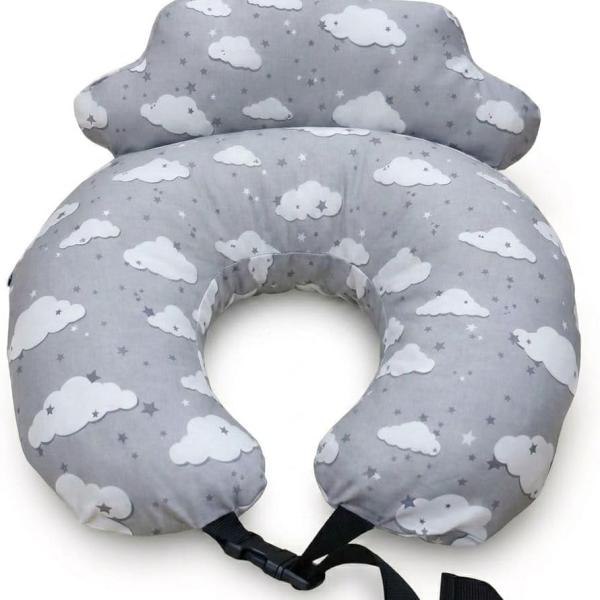 PLUSH Nursing Pillow for Breastfeeding & Baby Support with Back Clutch – Multi-Use for Feeding, Carrying & Sitting Baby, Soft 100% Cotton Removable Washable Cover
