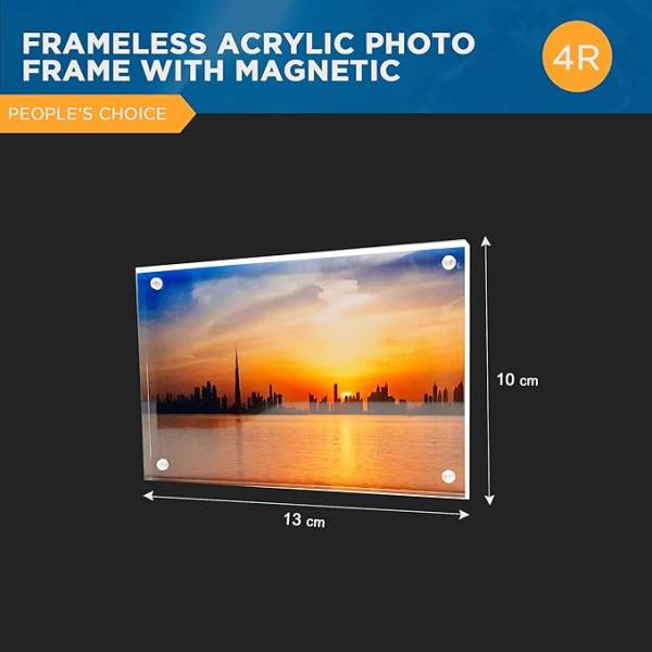 4R Clear Acrylic Photo Frames - Elegant Tabletop Picture Frames with Stand