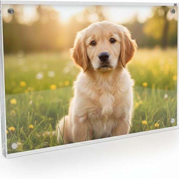 4R Clear Acrylic Photo Frames - Elegant Tabletop Picture Frames with Stand