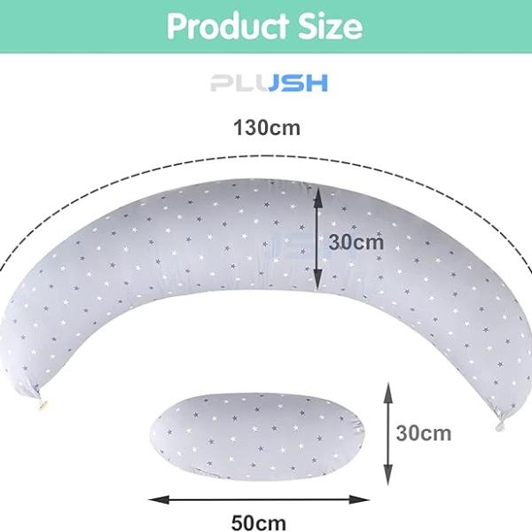 وسادة PLUSH مزدوجة الاستخدام للحمل والرضاعة مع غطاء قطني 100% قابل للغسل - دعم الأمومة والرضاعة الطبيعية