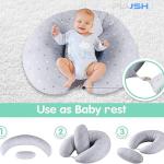 وسادة PLUSH مزدوجة الاستخدام للحمل والرضاعة مع غطاء قطني 100% قابل للغسل - دعم الأمومة والرضاعة الطبيعية