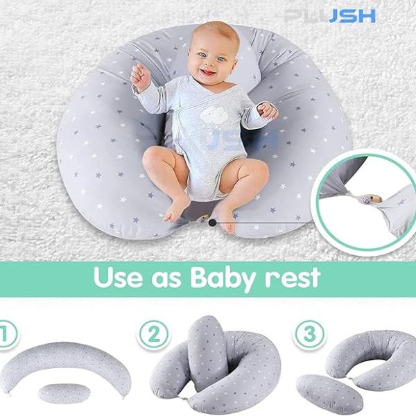 وسادة PLUSH مزدوجة الاستخدام للحمل والرضاعة مع غطاء قطني 100% قابل للغسل - دعم الأمومة والرضاعة الطبيعية