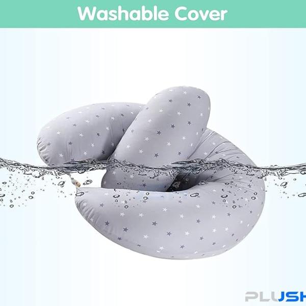 وسادة PLUSH مزدوجة الاستخدام للحمل والرضاعة مع غطاء قطني 100% قابل للغسل - دعم الأمومة والرضاعة الطبيعية