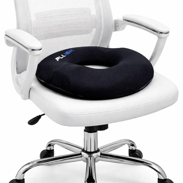 Plush Donut Pillow Seat Cushion: Memory Foam for Tailbone, Hemorrhoids, Sciatica & Post-Natal Relief