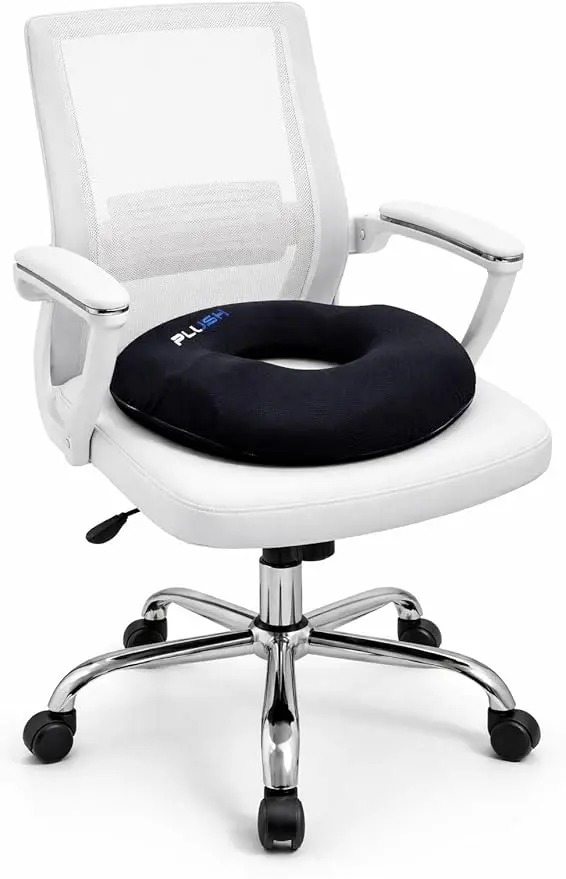 Plush Donut Pillow Seat Cushion: Memory Foam for Tailbone, Hemorrhoids, Sciatica & Post-Natal Relief