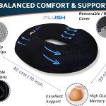 Plush Donut Pillow Seat Cushion: Memory Foam for Tailbone, Hemorrhoids, Sciatica & Post-Natal Relief