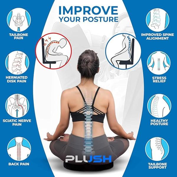 Plush Donut Pillow Seat Cushion: Memory Foam for Tailbone, Hemorrhoids, Sciatica & Post-Natal Relief