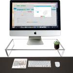 Premium Acrylic Laptop & Monitor Riser with Integrated Phone Stand - Ideal for Home Office