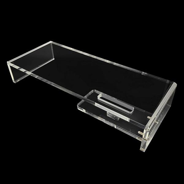 Creative Planet Premium Clear Acrylic Monitor Stand Riser with Phone Holder for Laptop & Desktop Organization