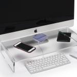 Premium Acrylic Laptop & Monitor Riser with Integrated Phone Stand - Ideal for Home Office
