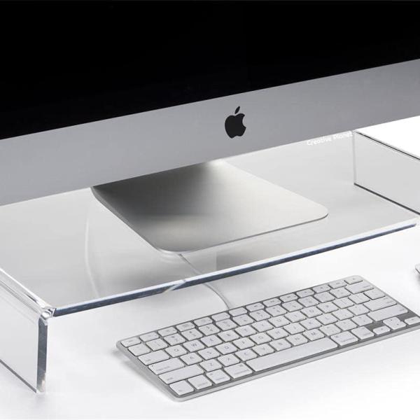 Premium Acrylic Laptop & Monitor Riser with Integrated Phone Stand - Ideal for Home Office