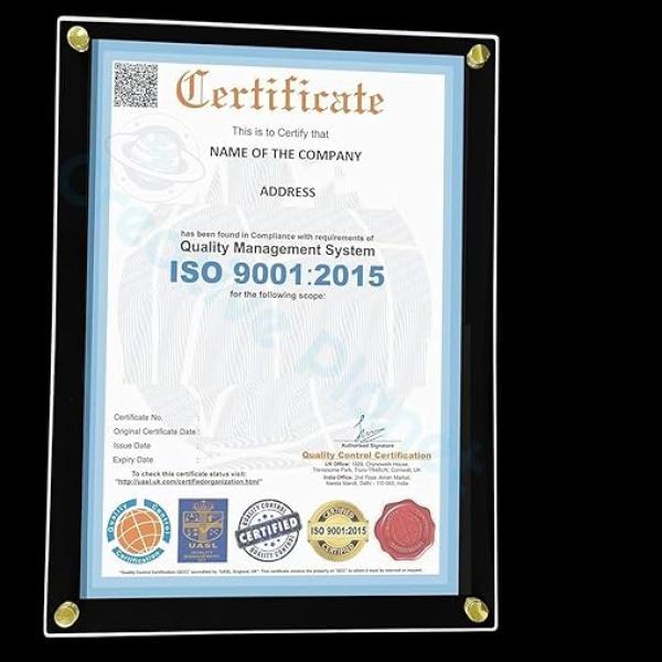 A4 Acrylic Wall Frame - Elegant Frameless Display for Certificates, Photos, & Documents (21x30 cm)