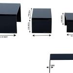 Black Acrylic Rectangle Display Risers - Set of 3 Heights (3", 4", 5")