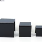 Black Acrylic Rectangle Display Risers - Set of 3 Heights (3", 4", 5")
