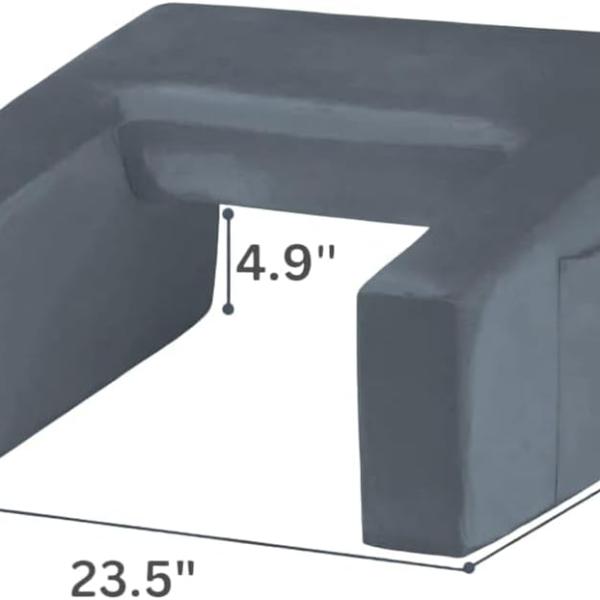 PLUSH Reading Pillow & Lap Desk for Gaming, Laptop - Large with Cup Holder, Grey