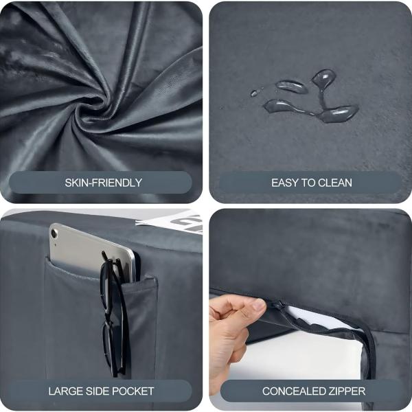 PLUSH Reading Pillow & Lap Desk for Gaming, Laptop - Large with Cup Holder, Grey