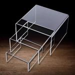 Acrylic Display Riser Stand - Rectangle Organizer for Figurines, Food, & Jewelry (3", 4", 5")