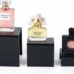 Black Acrylic Square Display Risers - Set of 3 (3", 4", 5") for Figures, Desserts & More