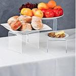 Acrylic Display Riser Stand - Rectangle Organizer for Figurines, Food, & Jewelry (3", 4", 5")