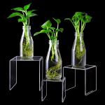 Clear Acrylic Display Riser Set - Square (3", 4", 5") for Figurines & Desserts