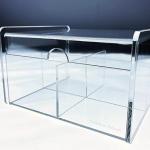 Clear Acrylic Tea Bag Organizer Box with Lid - 4 Compartments for Tea, Condiments & Crafts